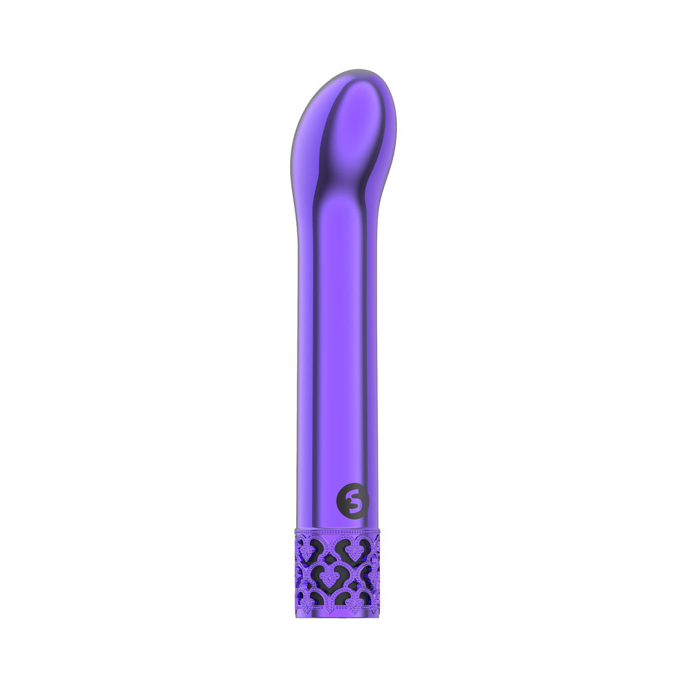 Royal Gems Jewel Rechargeable Curved ABS Bullet Vibrator Purple