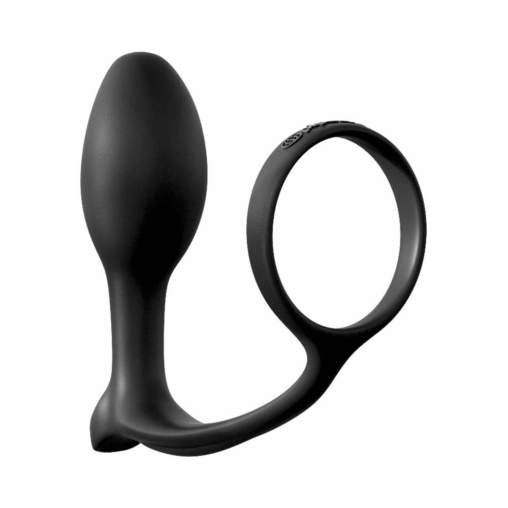 Pipedream Anal Fantasy Collection Silicone Ass-Gasm Cock Ring Beginner's Plug Black - Fantasies Boutique
