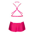 Magic Silk Pink Kink Harness Top, Open Crotch Skirt Panty & Choker Pink Glow S/M