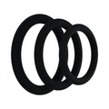 Rock Solid Black Gasket Silicone 3pc Set (.75in,1in,1.25in) - Fantasies Boutique