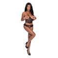 Magic Silk Love Star Cupless Bustier & Open Crotch Panty Set Black Queen Size - Fantasies Boutique