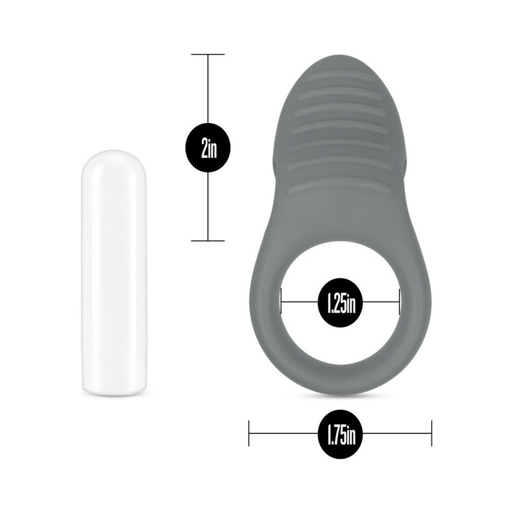 Blush Noje C1.Ring Rechargeable Vibrating Silicone Cockring Slate - Fantasies Boutique