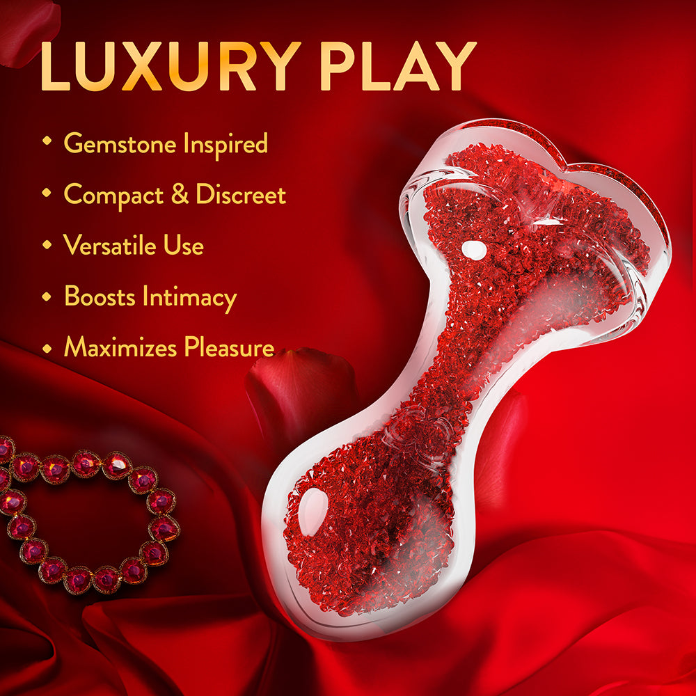 Oh My Gem Lustre Glass Anal Plug Red