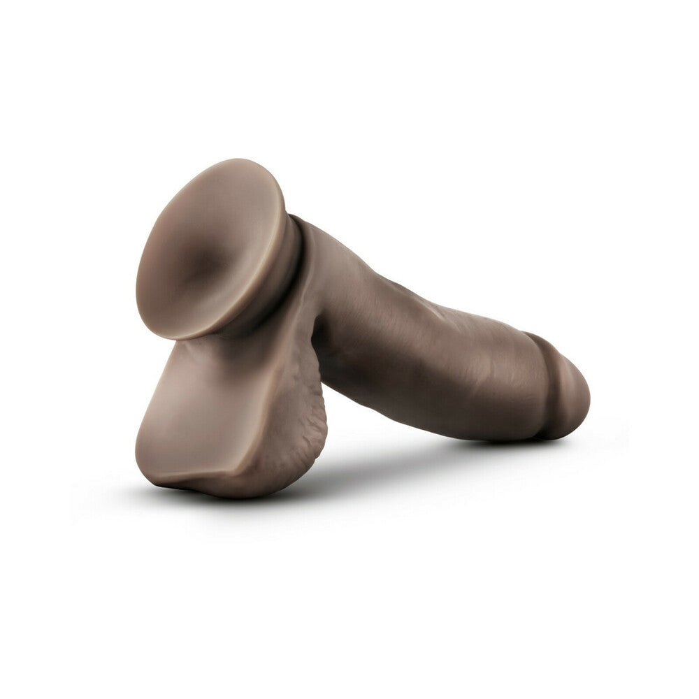 Blush Dr. Skin Glide Realistic 7 in. Self-Lubricating Dildo with Balls & Suction Cup Brown - Fantasies Boutique