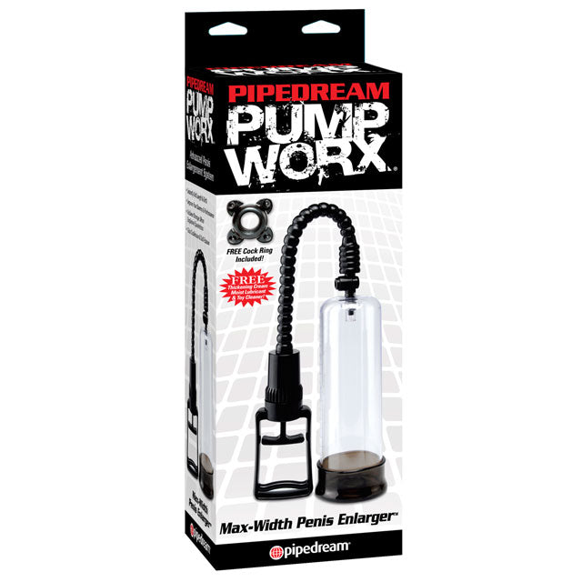 Pump Worx Max-Width Penis Enlarger Pump Clear/Black - Fantasies Boutique