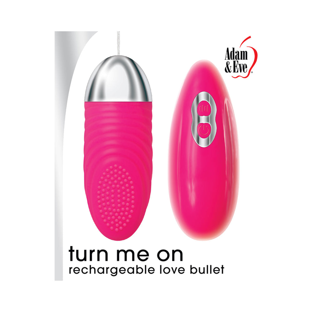 Adam & Eve Turn Me On Love Bullet Rechargeable Remote-Controlled Silicone Egg Vibrator Pink - Fantasies Boutique