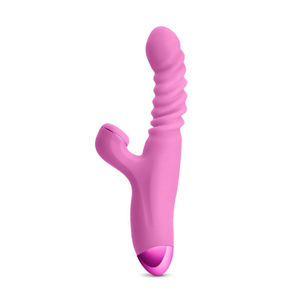 Luxe Nova Rechargeable Thrusting & Throbbing Stimulator Pink - Fantasies Boutique