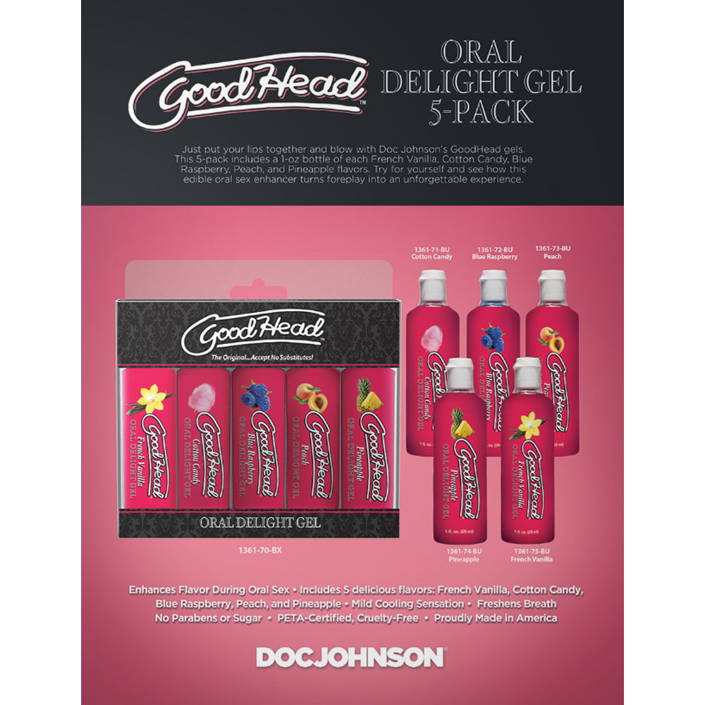 GoodHead Oral Delight Gel Cotton Candy 1 oz. - Fantasies Boutique