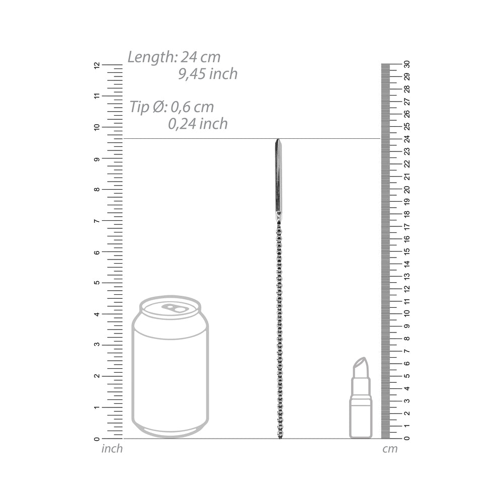 Ouch! Urethral Sounding Beaded Stainless Steel Dilator 6 mm