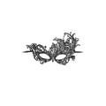 Ouch! Black & White Royal Lace Eye Mask Black - Fantasies Boutique