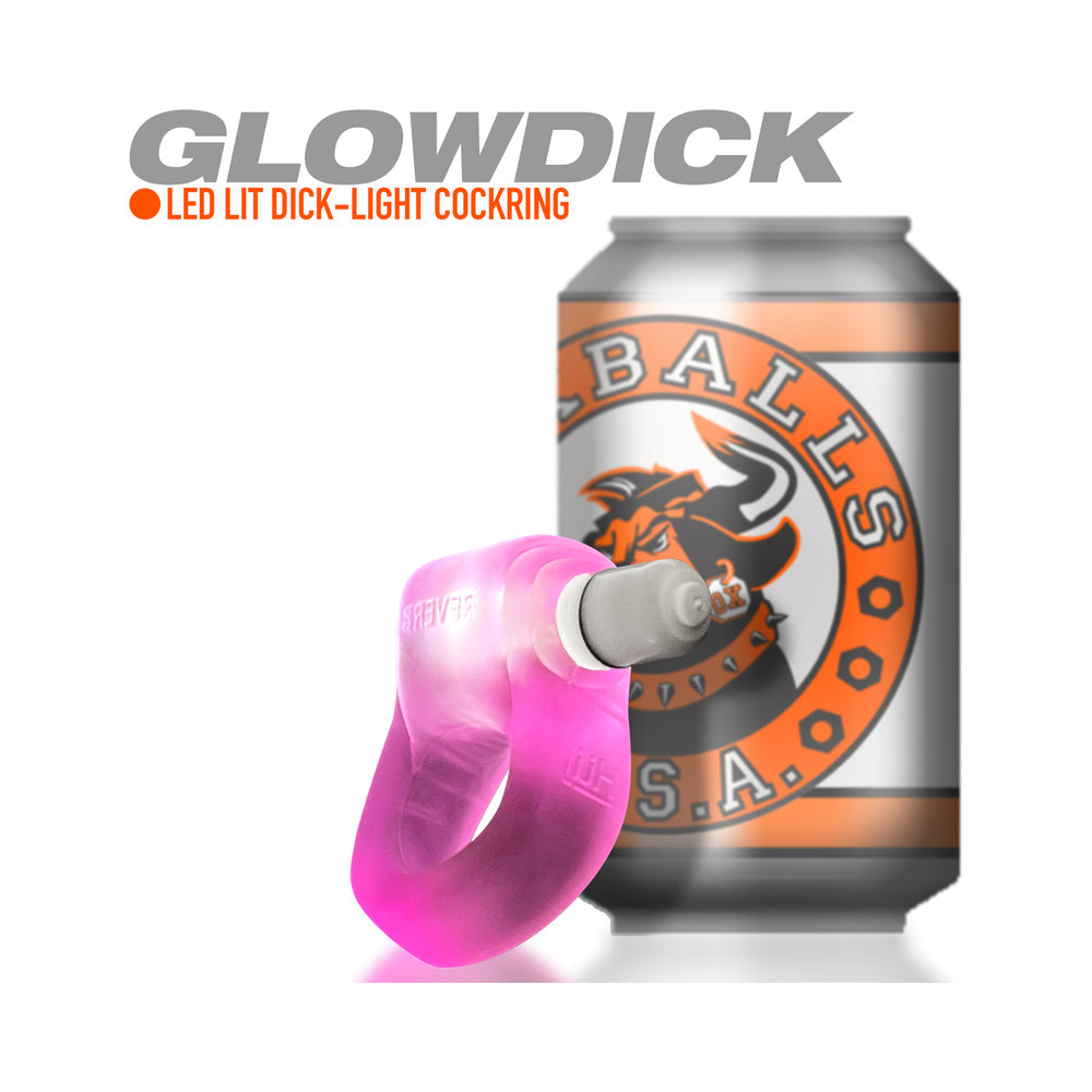 OxBalls Glowdick Cockring With Led Pink Ice - Fantasies Boutique