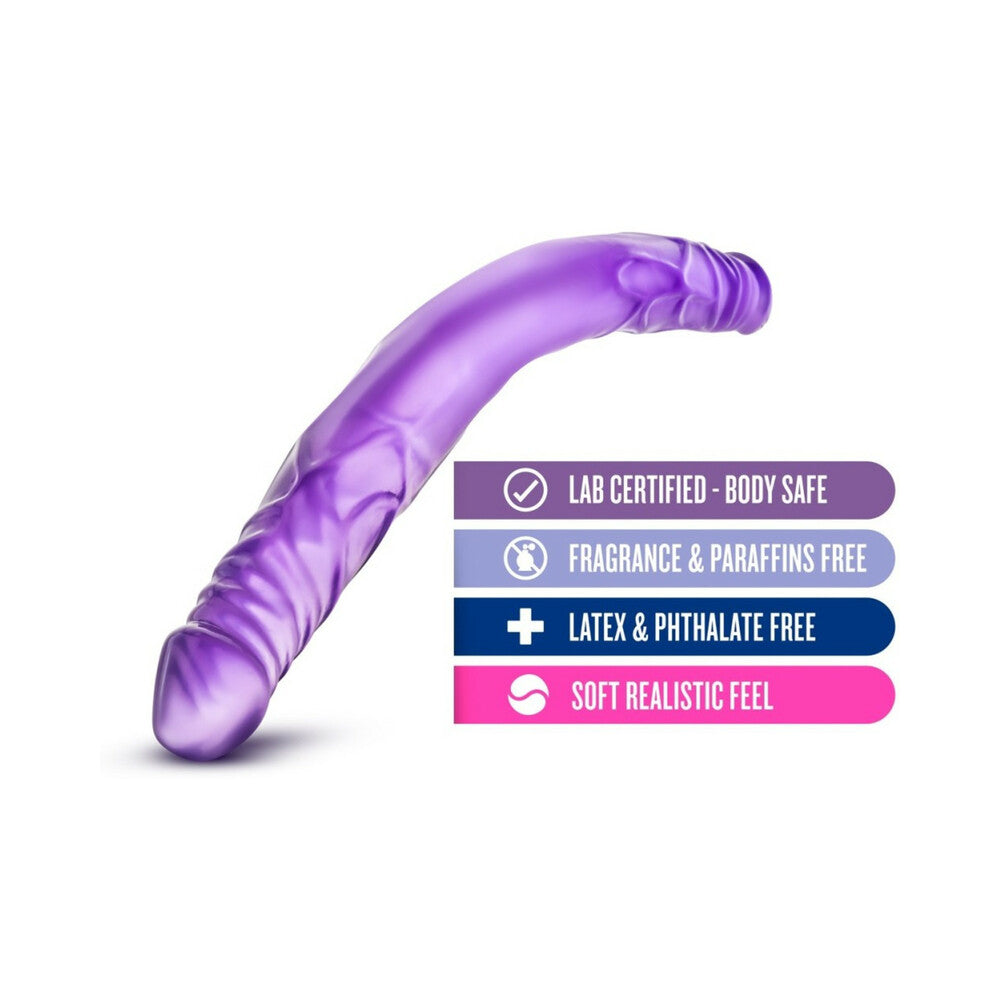 B Yours 14 in. Double Dildo Purple - Fantasies Boutique