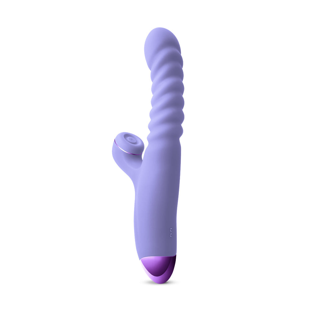 Luxe Nova Rechargeable Thrusting & Throbbing Stimulator Purple - Fantasies Boutique