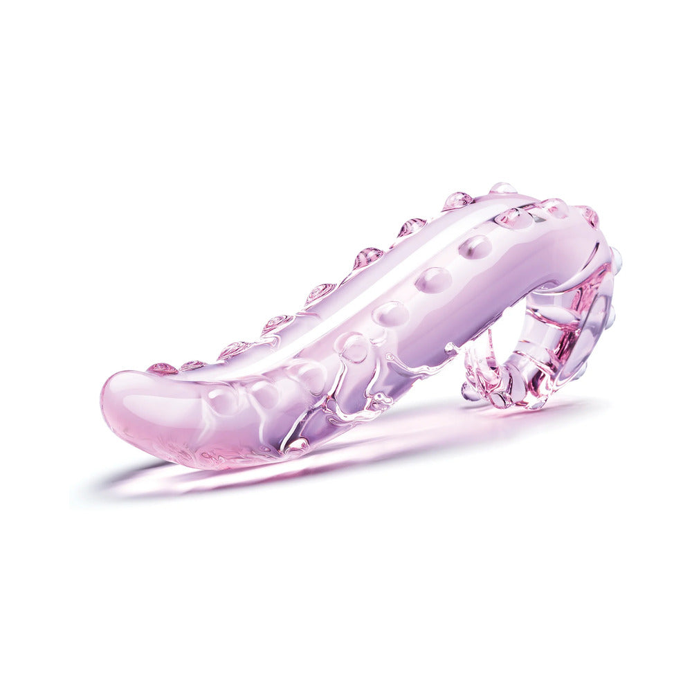 Glas 6 in. Lick-It Glass Dildo Pink - Fantasies Boutique