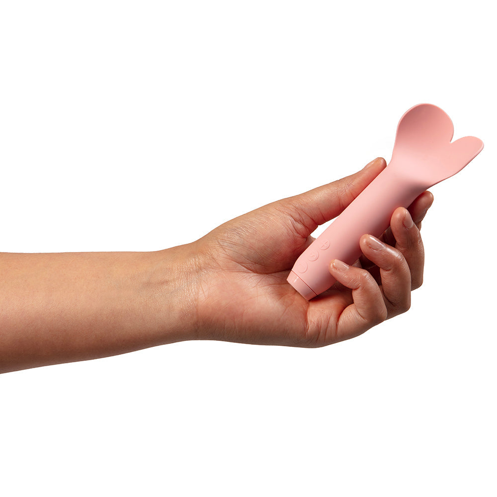 Je Joue Amour Rechargeable Silicone Heart-Shaped Fluttering Tip Bullet Vibrator Pale Rosette - Fantasies Boutique
