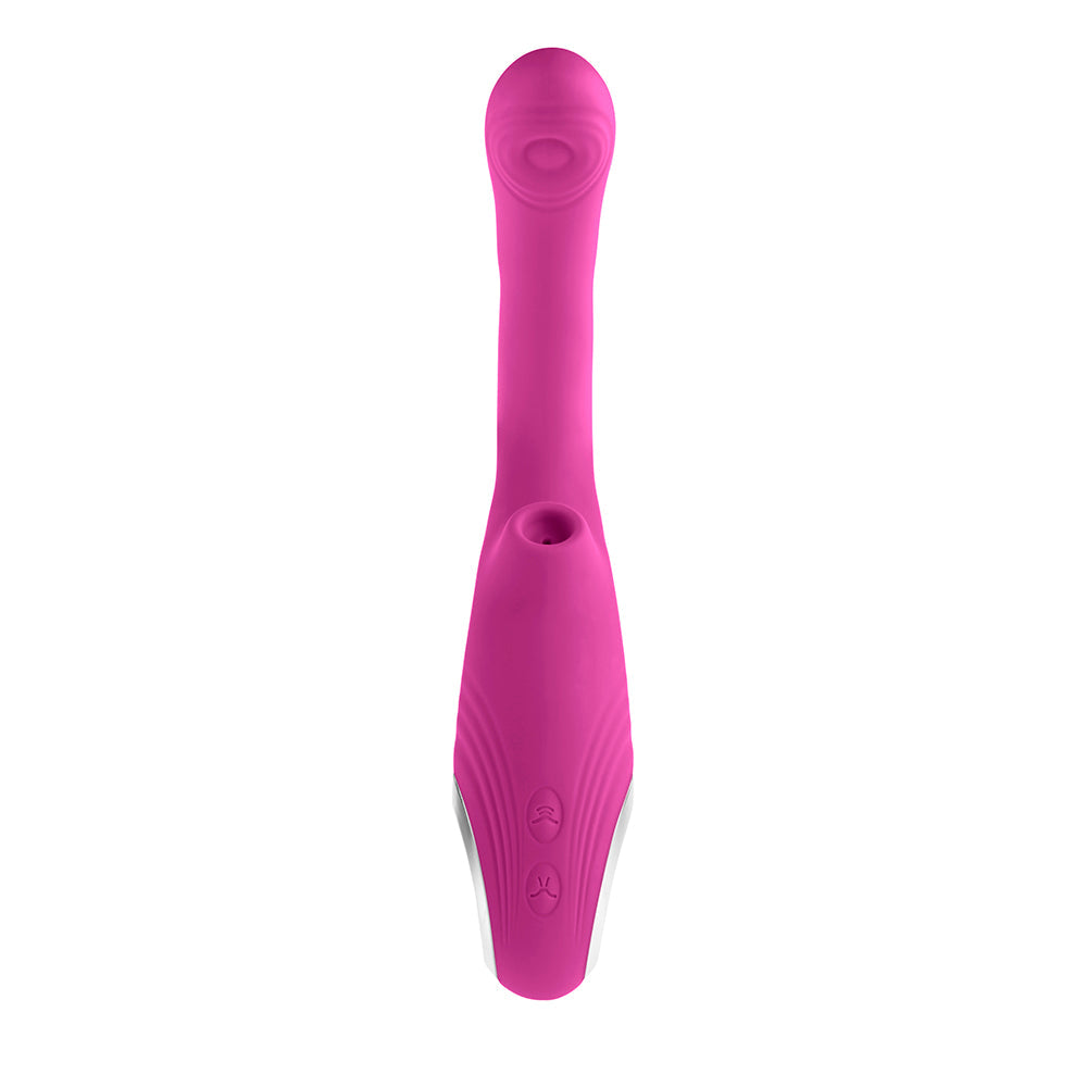Evolved Strike A Pose Rechargeable Posable Tapping Suction Silicone Vibrator Pink - Fantasies Boutique