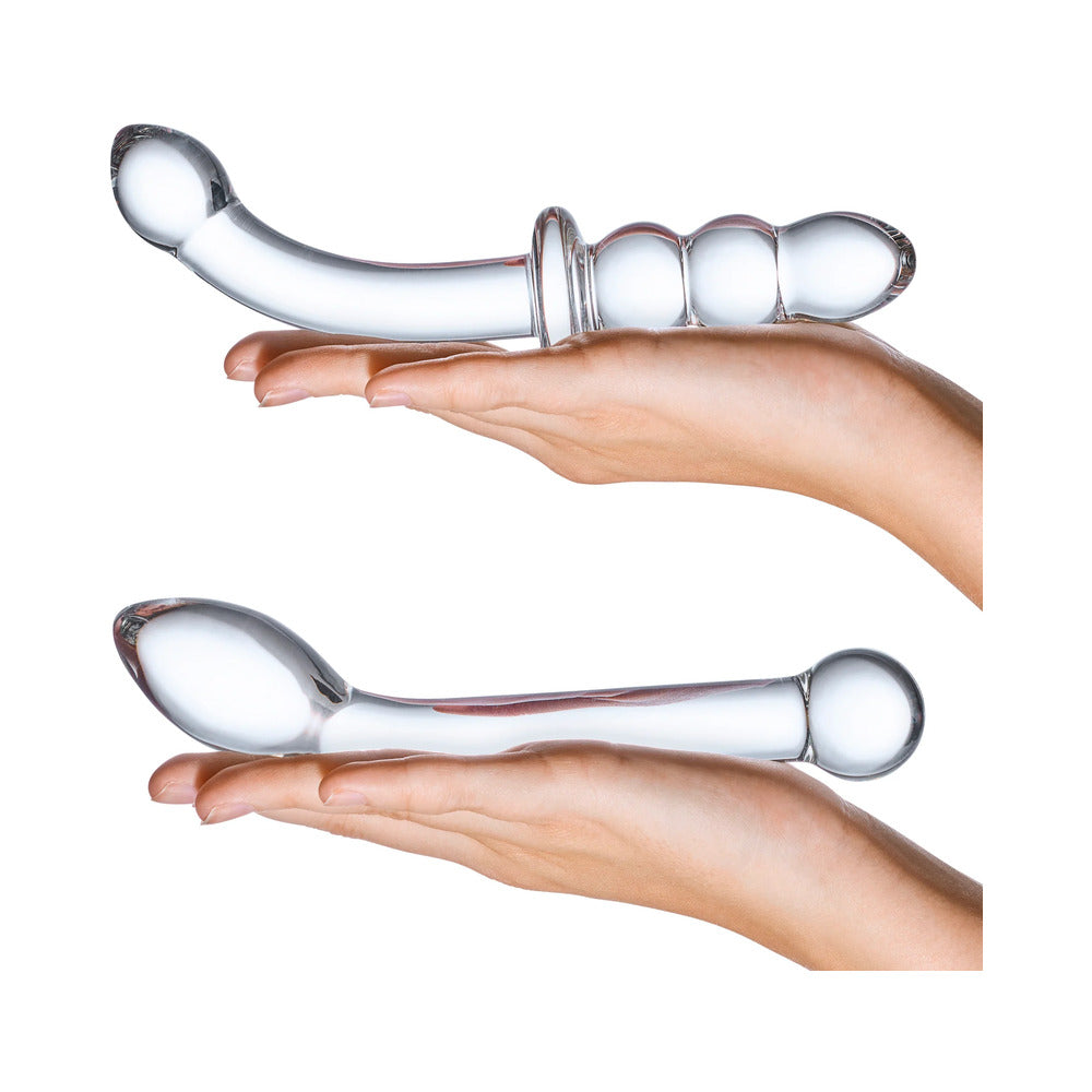 Glas 2-Piece G-Spot Pleasure Glass Dildo Set - Fantasies Boutique