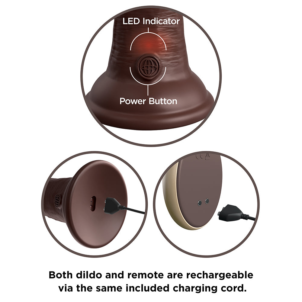 King Cock Elite 9 in. Vibrating Dual Density Silicone Realistic Dildo Brown - Fantasies Boutique