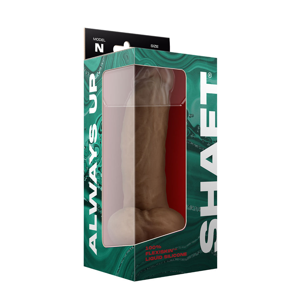 Shaft Model N: 9.5 in. Dual Density Silicone Dildo with Balls Oak - Fantasies Boutique