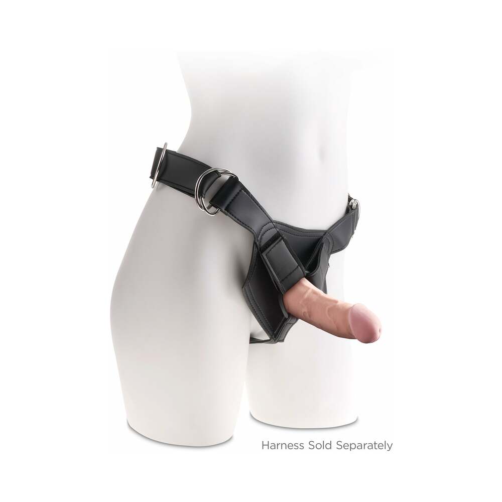 King Cock Plus 6 in. Triple Density Cock Realistic Dildo With Suction Cup Beige - Fantasies Boutique