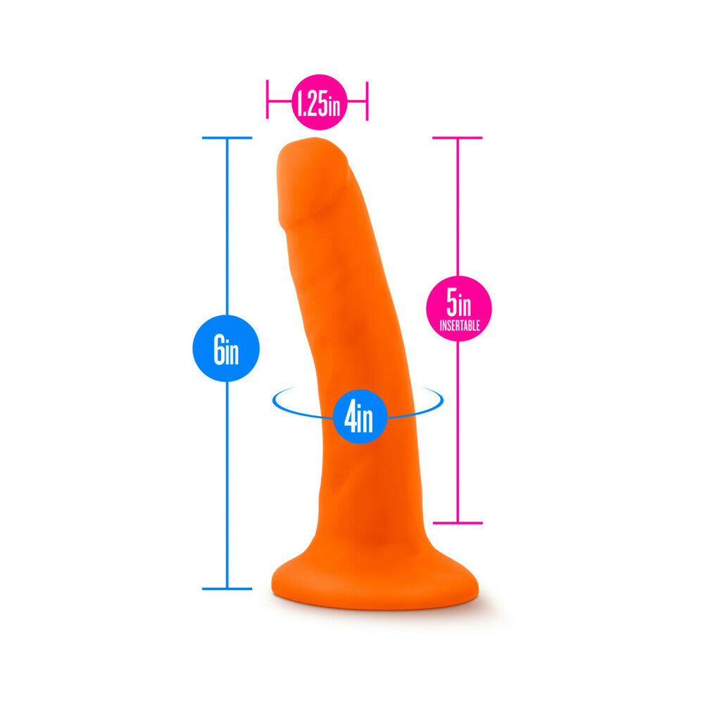 Neo 6 in. Dual Density Dildo Neon Orange - Fantasies Boutique