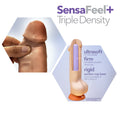 Dr. Skin Plus Realistic 6 in. Triple Density Posable Dildo with Balls Tan