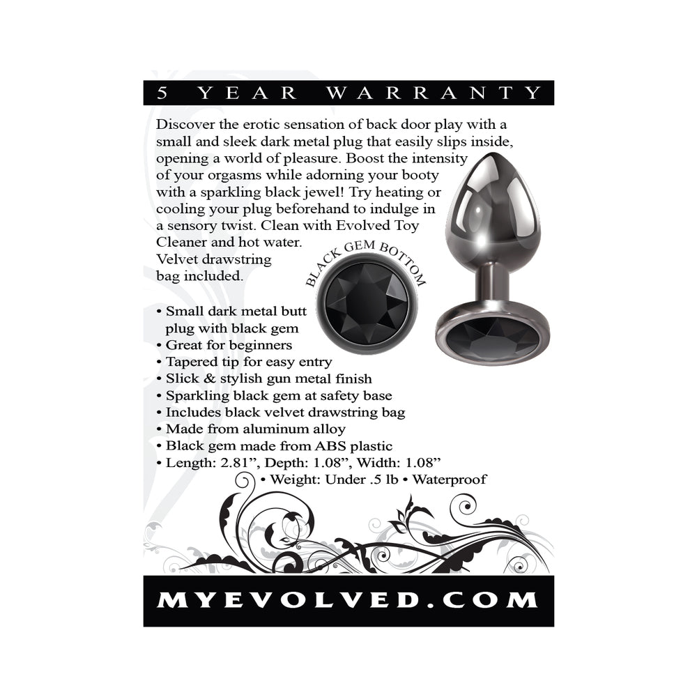 Evolved Black Gem Anal Plug Small - Fantasies Boutique
