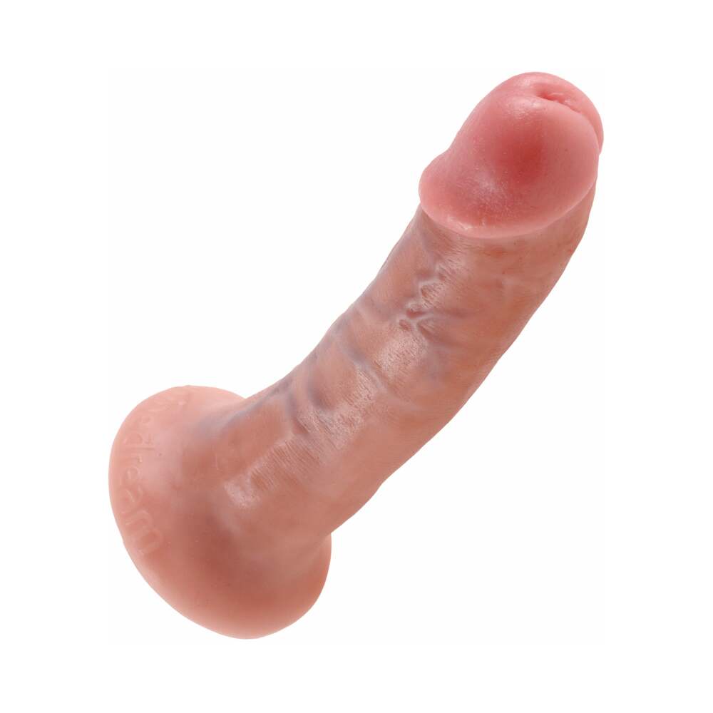 King Cock 6 in. Cock Realistic Dildo With Suction Cup Beige - Fantasies Boutique