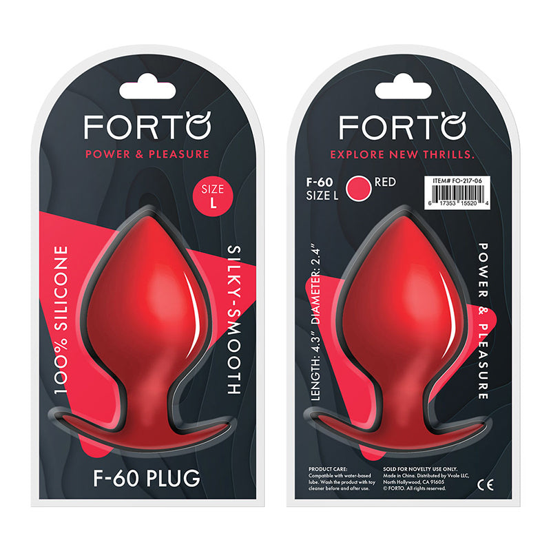 Forto F-60 Spade Silicone Anal Plug Large Red - Fantasies Boutique