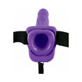 Fetish Fantasy Series 7 in. Vibrating Hollow Strap-On with Balls Purple/Black - Fantasies Boutique
