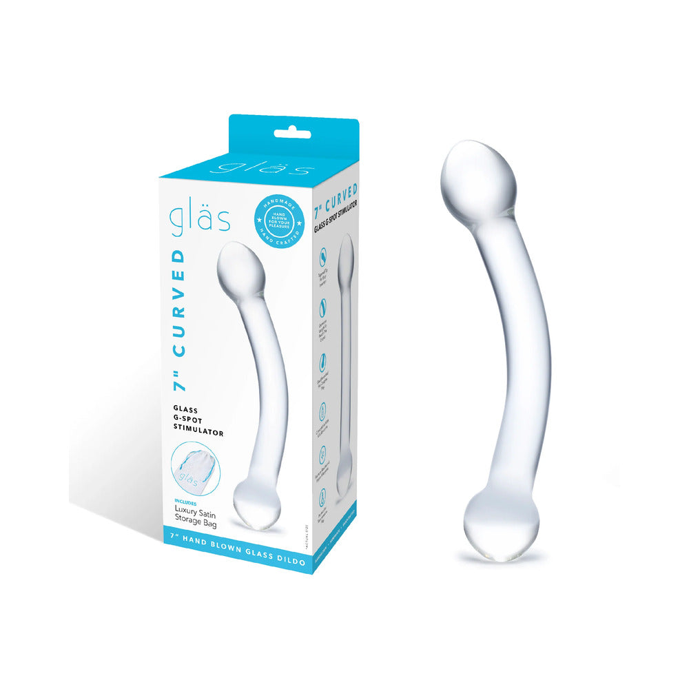 Glas 7 in. Curved Glass G Spot Stimulator - Fantasies Boutique