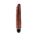 King Cock 10 in. Vibrating Stiffy Realistic Dildo Brown - Fantasies Boutique