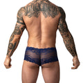 Male Power Sassy Lace Mini Short Sheer Pouch Navy S