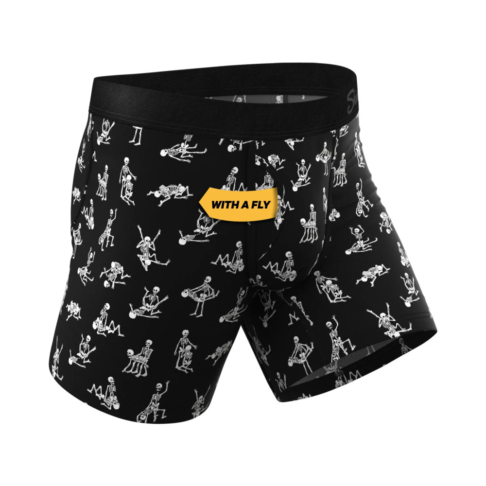 Shinesty The Bare Back Bones Glow-in-the-Dark Skeletons Ball Hammock Pouch Underwear with Fly XL