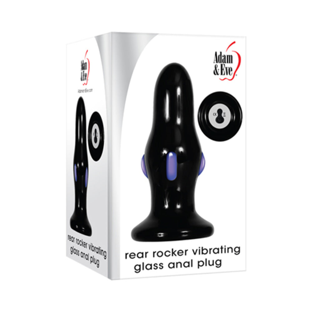 Adam & Eve Rear Rocker Rechargeable Vibrating Glass Anal Plug Black - Fantasies Boutique