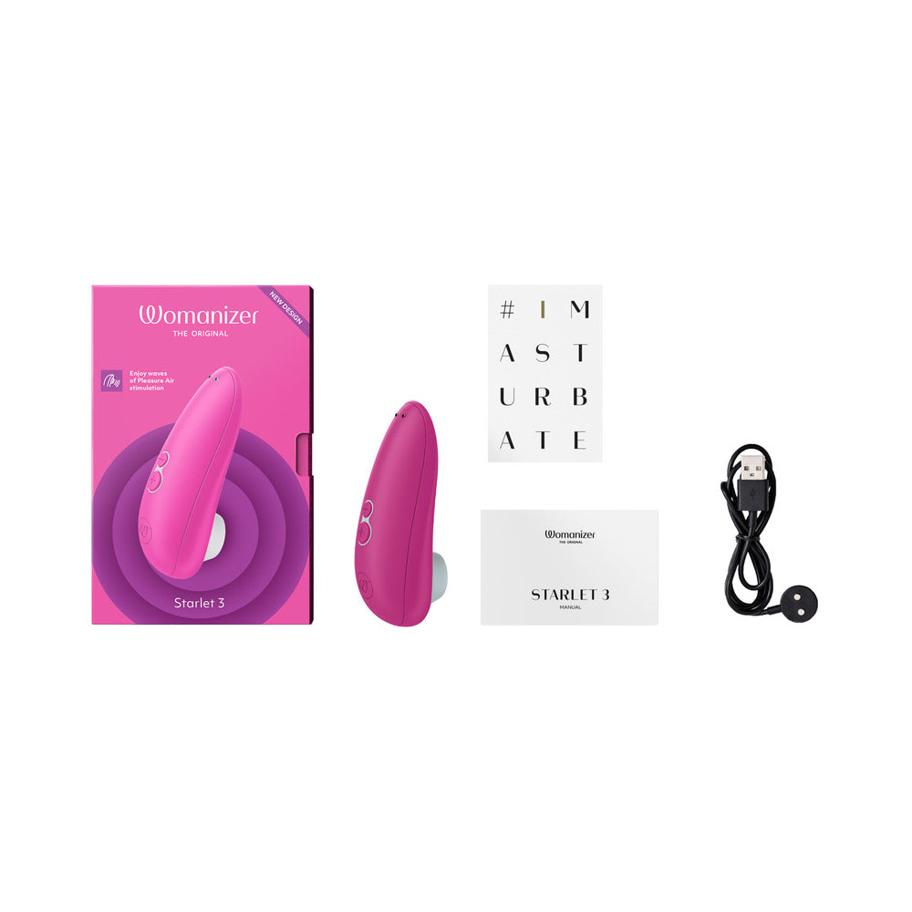 Womanizer Starlet 3 Rechargeable Silicone Compact Pleasure Air Clitoral Stimulator Pink - Fantasies Boutique