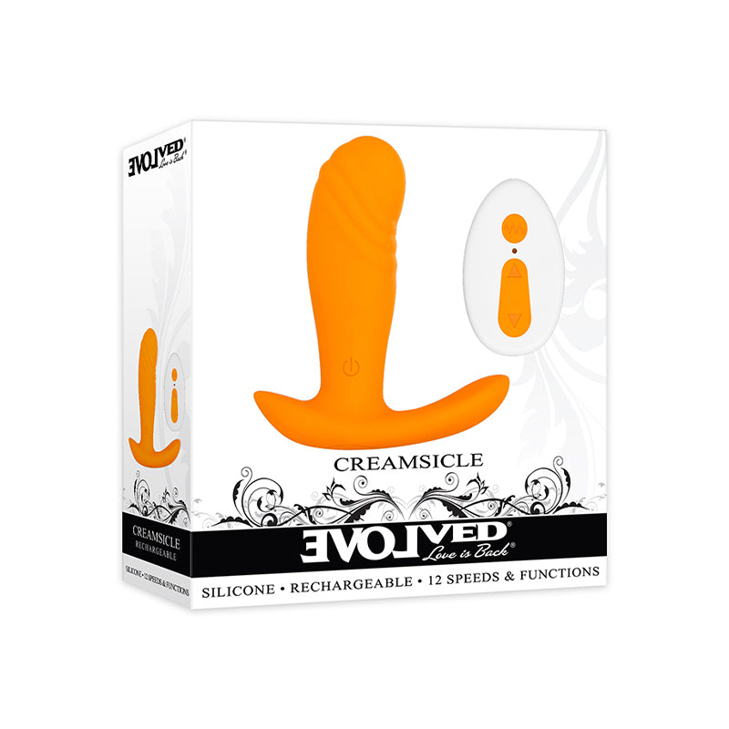 Evolved Creamsicle Rechargeable Remote-Controlled Silicone G-Spot and Prostate Massager Orange - Fantasies Boutique