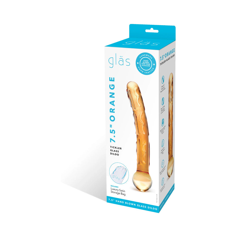 Glas 7.5 in. Orange Tickler Glass Dildo - Fantasies Boutique