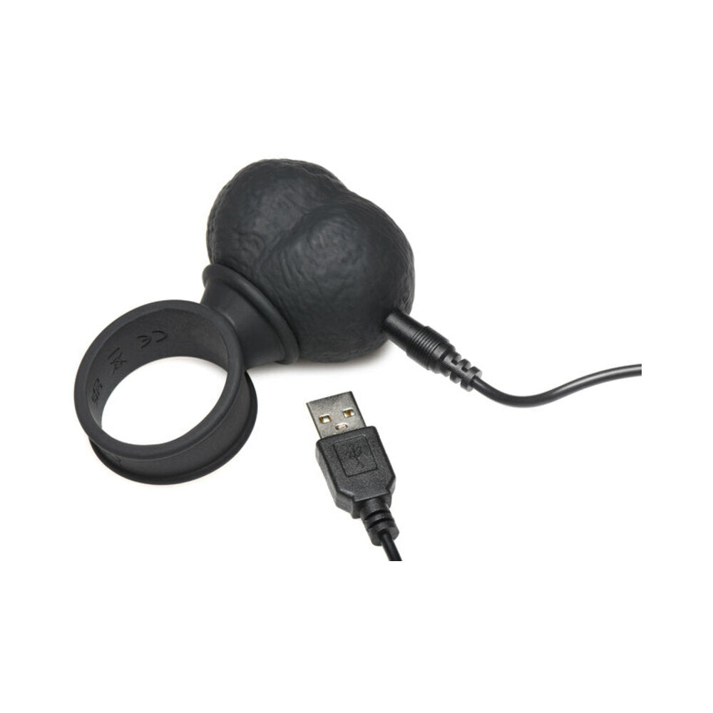 Jock 28X Vibrating Silicone Balls with Remote Control XL Black - Fantasies Boutique