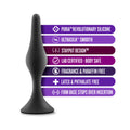 Blush Anal Adventures Platinum Silicone 3-Piece Beginner Plug Kit Black