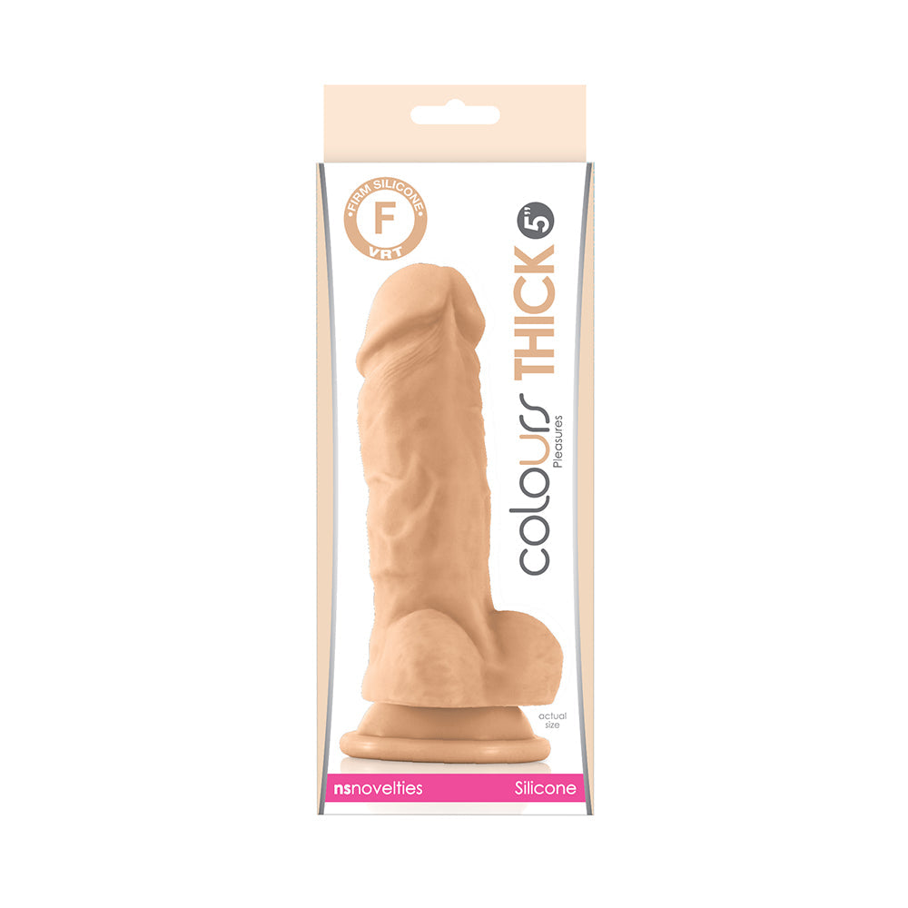 Colours Pleasures Thick 5 in. Dildo Beige - Fantasies Boutique