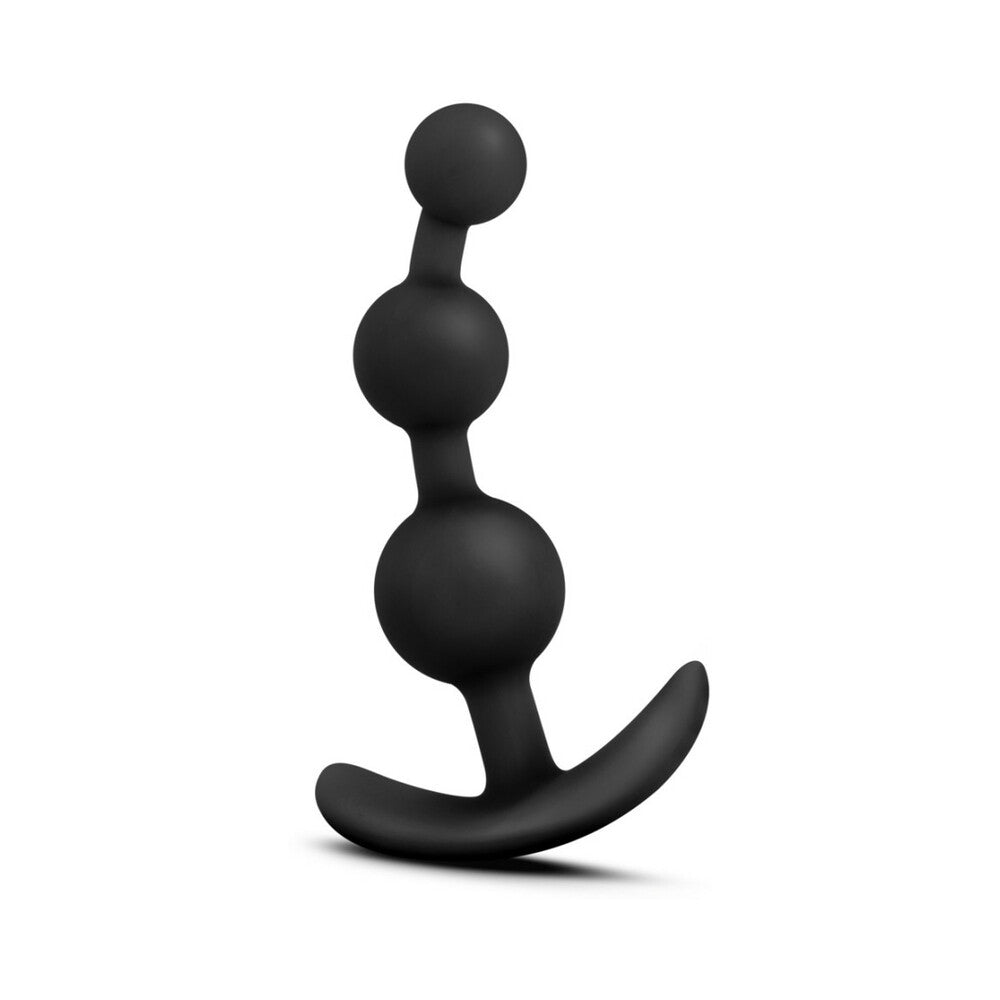 Anal Adventures Platinum Silicone Small Anal Beads Plug Black - Fantasies Boutique