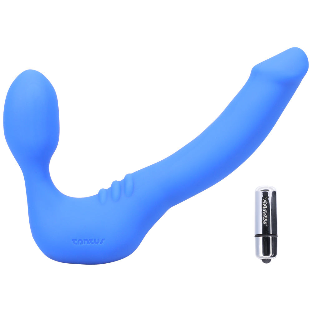 Tantus Strapless Slim Vibrating Strap-On Dildo Azure - Fantasies Boutique