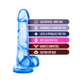 B Yours Sweet 'n Hard 4 Realistic 7 in. Dildo with Balls Blue - Fantasies Boutique