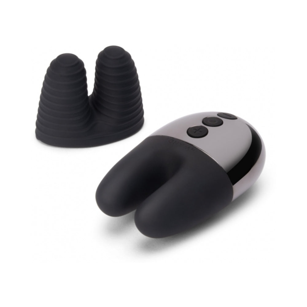 Le Wand Chrome Double Vibe Rechargeable Silicone Mini Vibrator Black - Fantasies Boutique