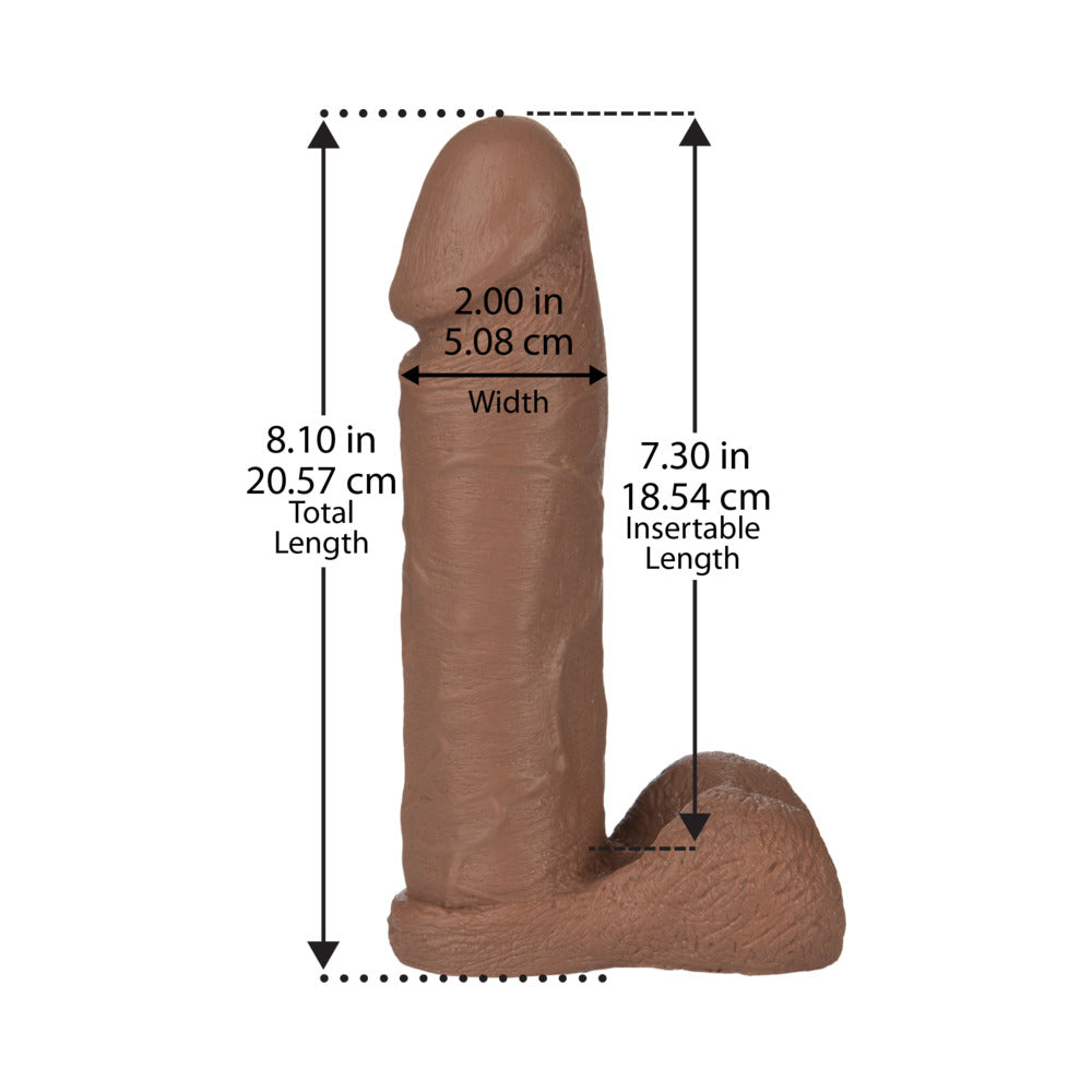 Vac-U-Lock - 8 Inch Realistic Cock Brown - Fantasies Boutique