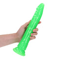 RealRock Glow in the Dark Slim 11 in. Dildo Neon Green - Fantasies Boutique