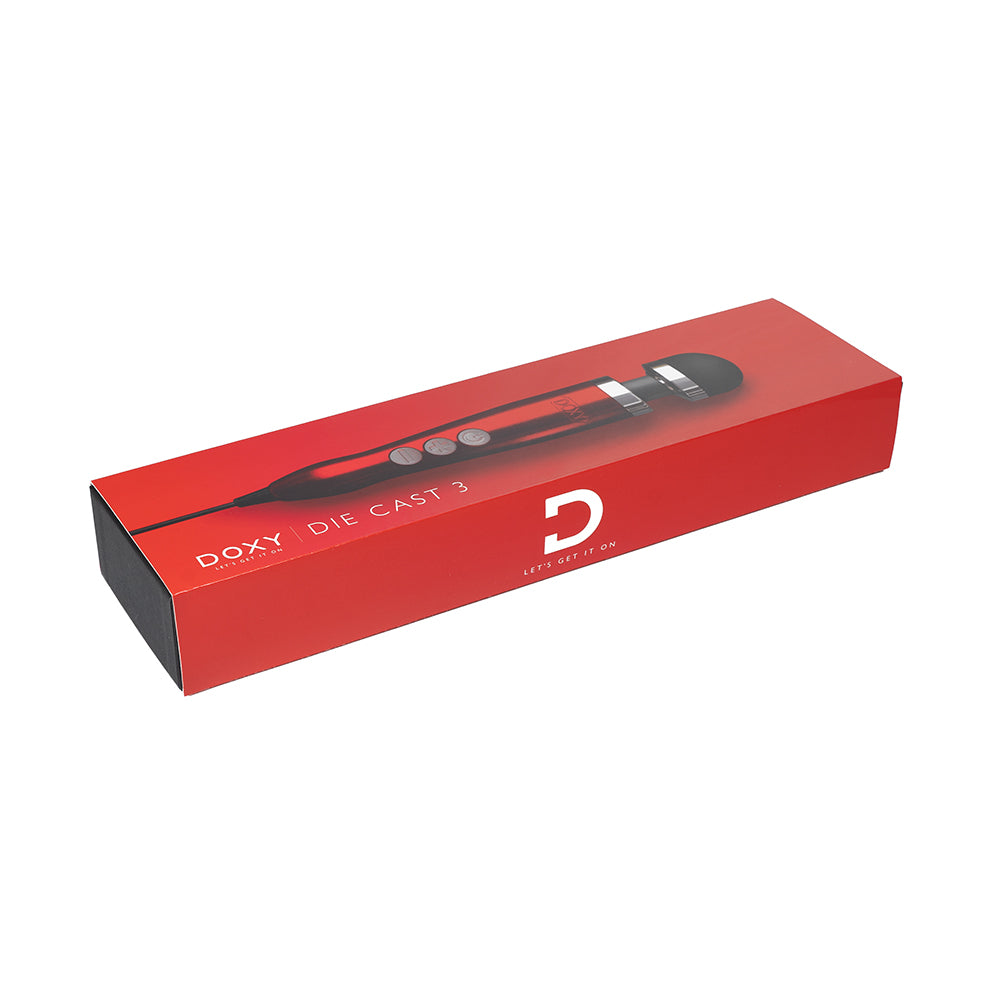 Doxy Die Cast 3 Compact Wand Vibrator Candy Red - Fantasies Boutique