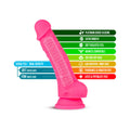 Neo Elite 7.5 in. Silicone Dual Density Dildo with Balls Neon Pink - Fantasies Boutique
