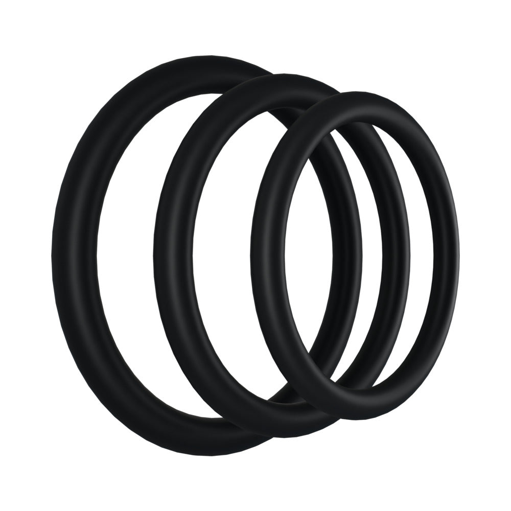 Rock Solid Tri-Pack Rubber Gasket (1.25in, 1.5in, 2in) Black - Fantasies Boutique